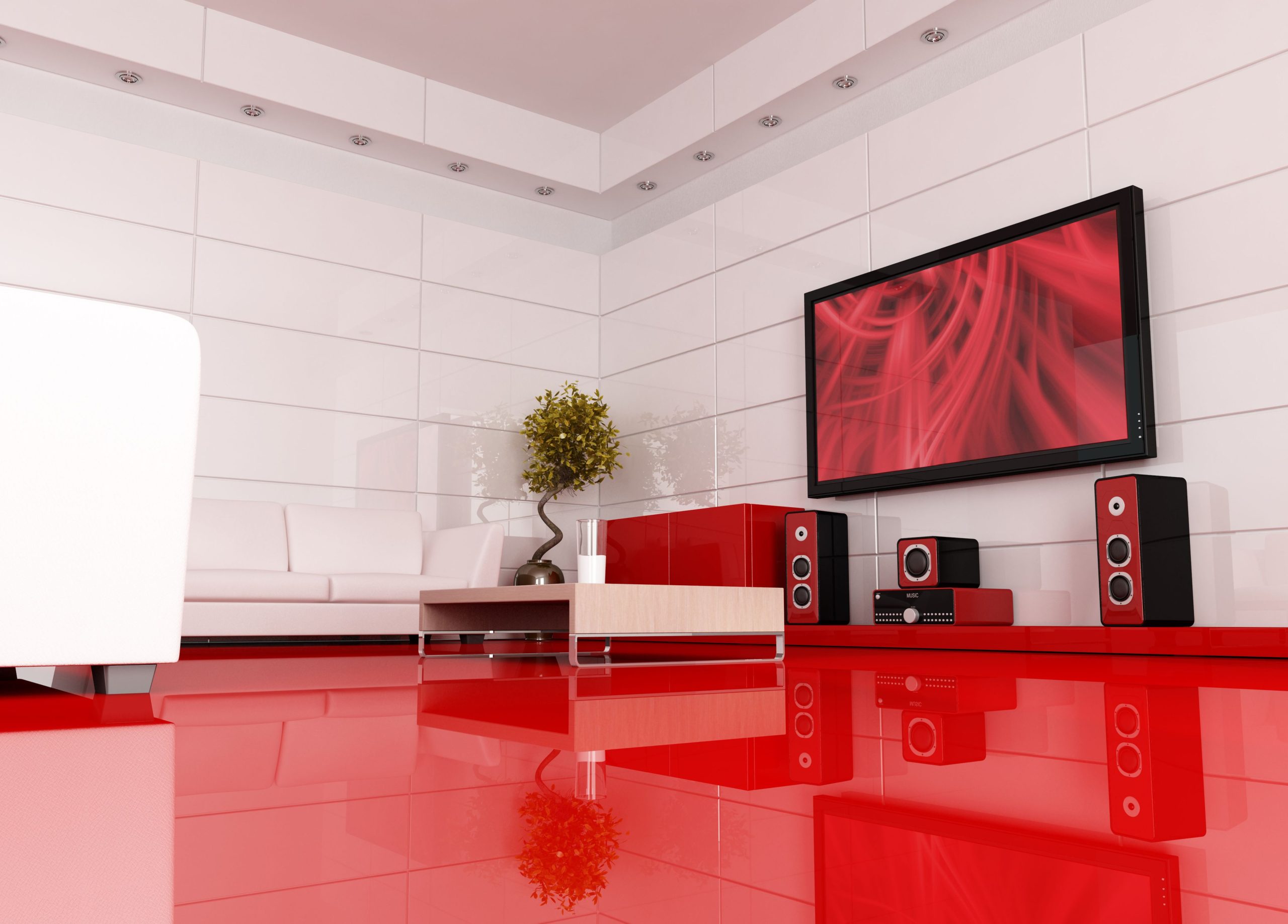 Sapphire Red Home Theater Ideas