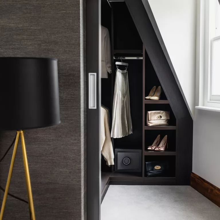 Small Walk-in Closet may be Created from Even the Smallest Nooks & Crannies