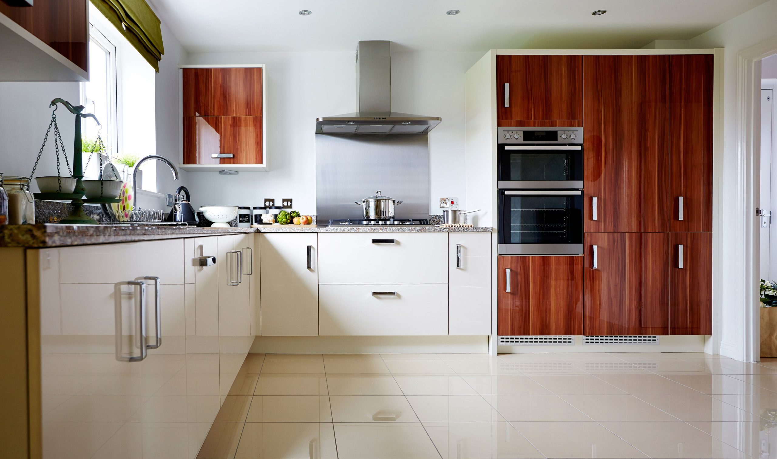White & Brown Cabinets